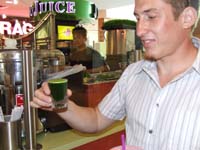 Wheatgrass shots at Jugo Juice